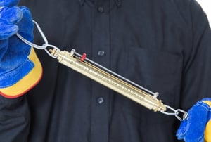 Magnetic separator pull test using a spring balance