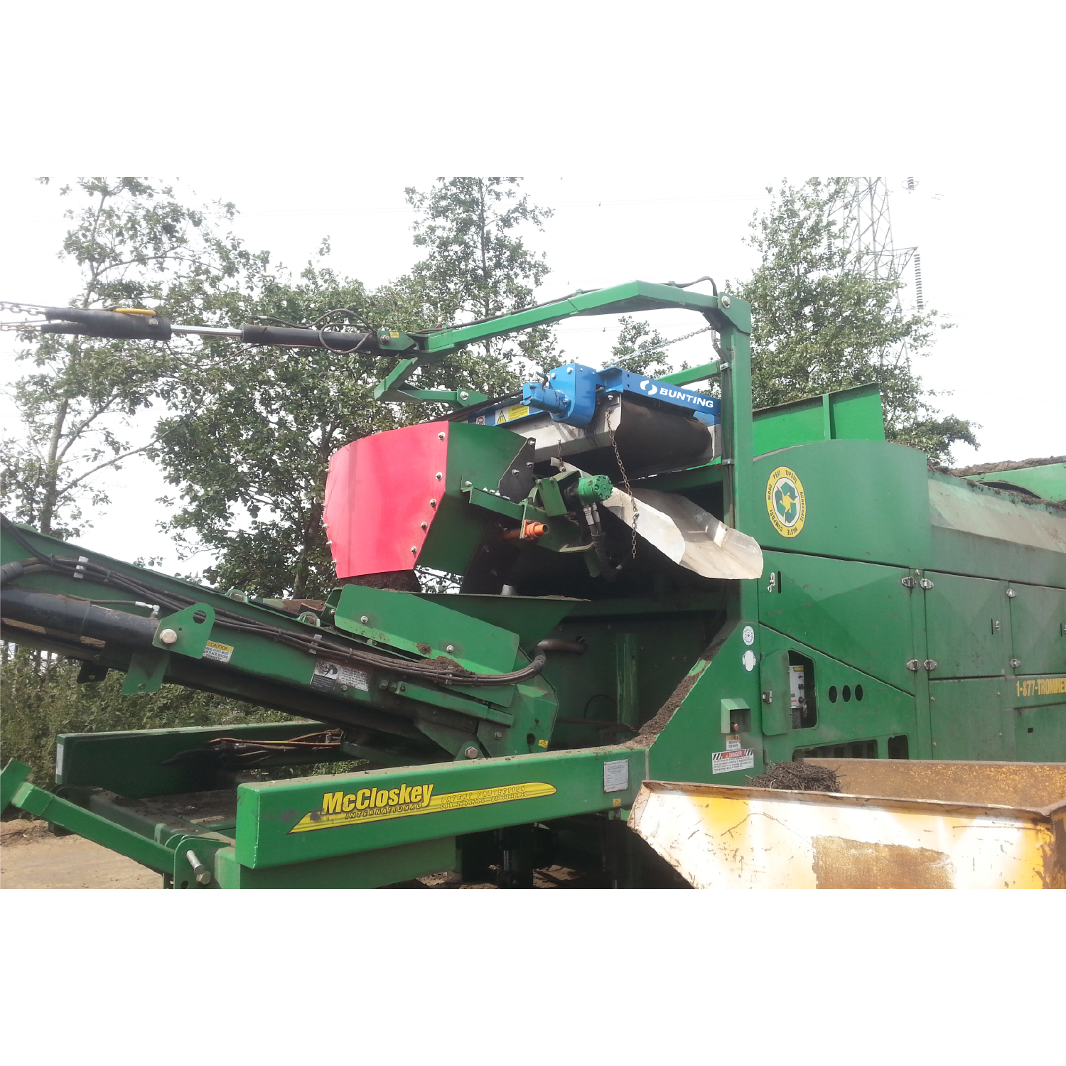 PCB overband magnet on a mobile crusher.
