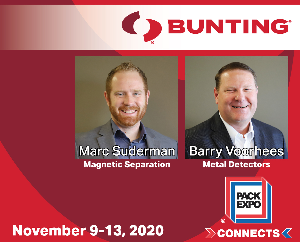 Barry Voorhees and Marc Suderman-Bunting to Exhibit at Pack Expo Connects-Magnetic Separation-Metal Detection